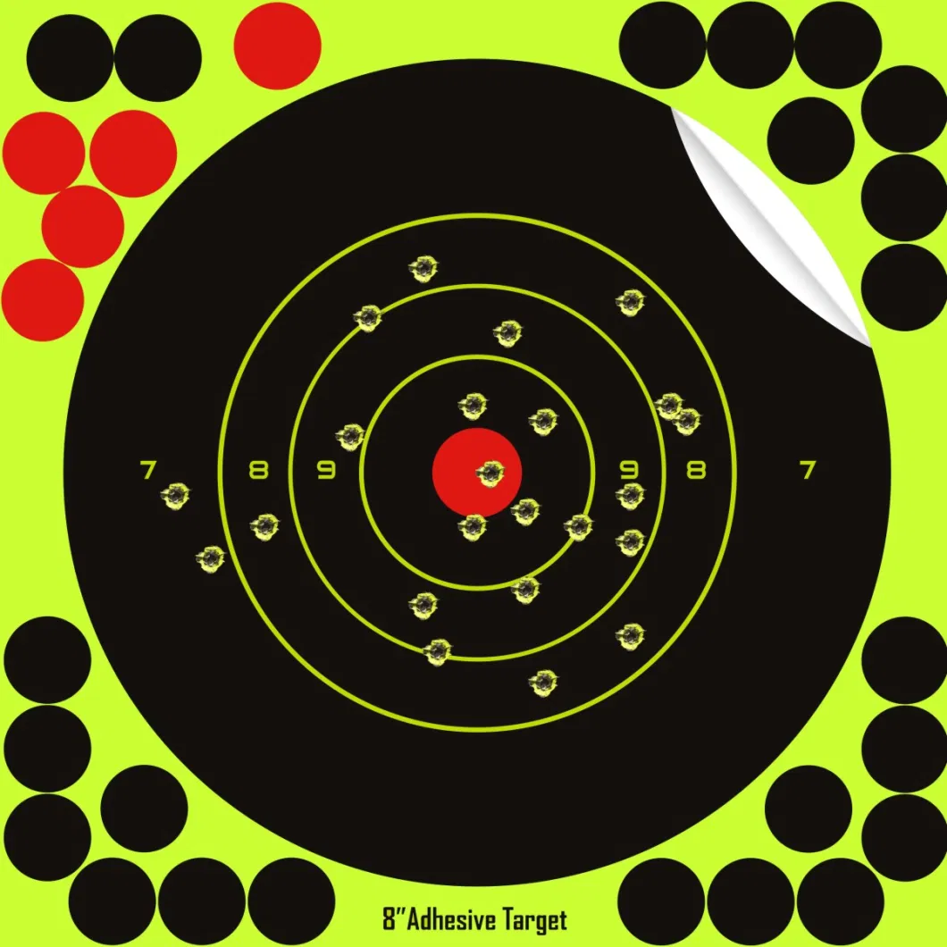 Tacband Shoot and See Bright Fluorescent Yellow Bullseye Splatter Paper Target