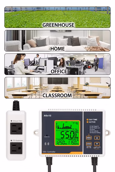 CO2 Controller with Build in Day and Night Sensor Chart Trend Display