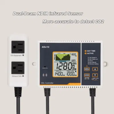 Wall Mount Carbon Dioxide Monitor Controller with Ndir Remote Sensor with Chart Trend Display
